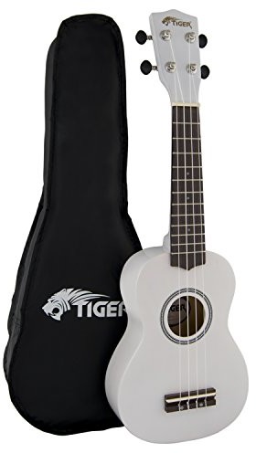 Tiger jakości uke7 WH sopranowy Ukulele torba z zamkiem  dla początkujących  biały UKE7-WH