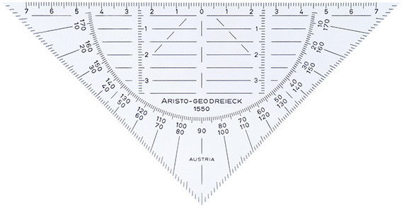 Aristo Ekierka Geodreieck$270, krawędzie ścięte, 16cm, transparentna AR1550