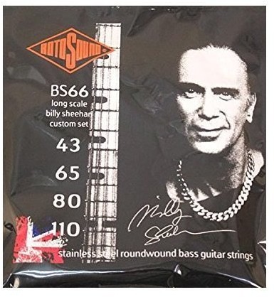 Rotosound rotos górne stal nierdzewna grubość strun Billy sheehan na drut gitara basowa, okrągły, 43 65 80 110 BS66