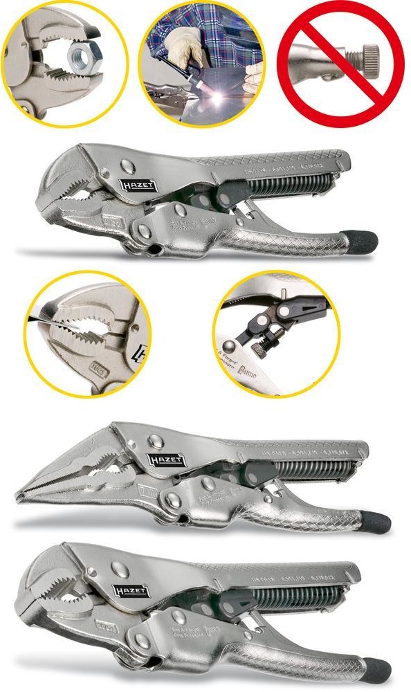 Hazet Automatyczne szczypce 755-7A Kształt szczęk Prosty z wgłębieniem pryzmatycznym 0 44 mm 192 mm
