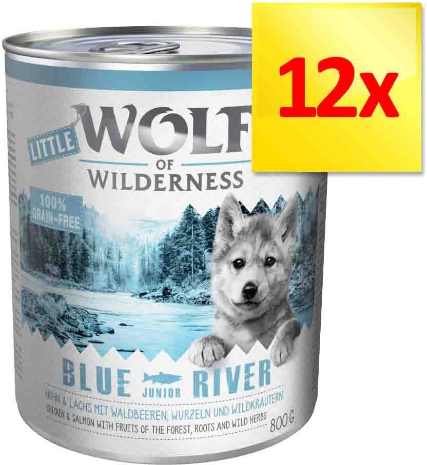 Wolf Zestaw Little of Wilderness Junior, 12 x 800 g - Wild Hills, kaczka i cielęcina