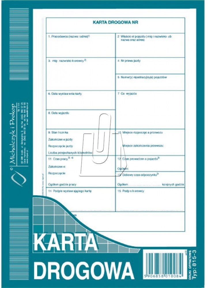 Michalczyk&Prokop Karta Drogowa A5 numerowana (815-3-N)