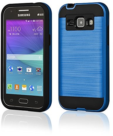 Ego Hard Case pokrowiec ochronny na Samsung Metallic Effect Brushed Handy Cover osłona Bumper Kieszonka, najwyższa jakość, niebieski