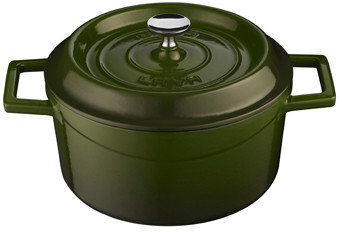 Lava okrągły żeliwny, zielony O 24 cm Metal