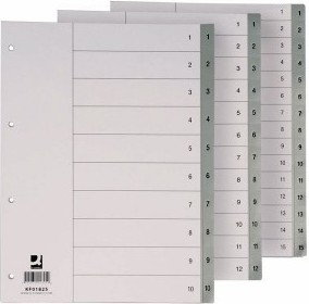 Q-Connect PBS Przekładka PP 1-12 A4 numeryczne szare PB067