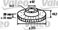 VALEO tarcza hamulcowa x2 przod 197185  197185