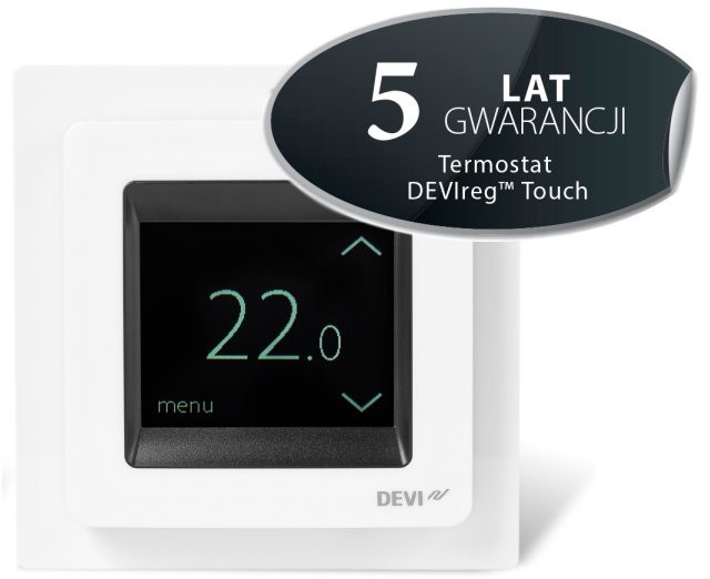 Devi Termostat z ekranem dotykowym - reg Touch (wersja śnieżnobiała) 140F107