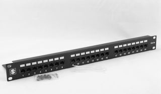 NetRack patchpanel wyposażony 19 24-porty kat 5e UTP LSA z półką 104-01