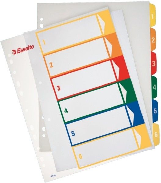 Esselte Przekładka 1-6 do nadruku tekstu na kartę plastikowe numeryczne - N1484
