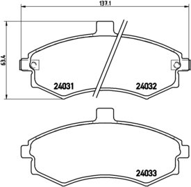 BREMBO Zestaw klocków hamulcowych, hamulce tarczowe P 30 020