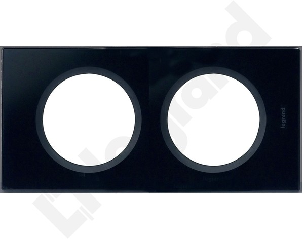 Legrand Celiane Ramka szkło czarny grafit x2 poz/pion 069302