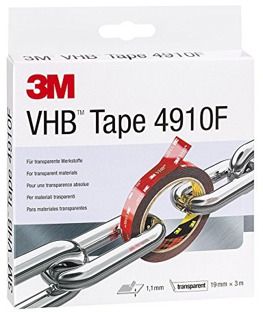 3M VHB 4910F 5952193 mocna, dwustronna taśma klejąca, 19 mm x 3 m, przezroczysta 4910F193