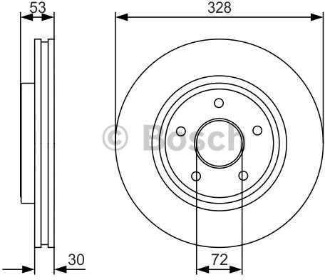 BOSCH Tarcza hamulcowa przednia, 0 986 479 R48  0986479R48