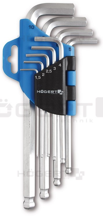 Högert Klucze imbusowe 9 szt długie HT1W804