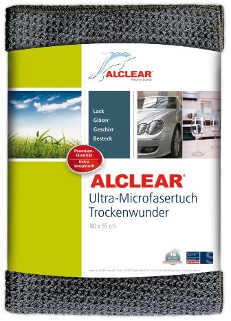 ALCLEAR 820002 ściereczki do czyszczenia szyb samochodowych, wymiary 60 x 45 cm i 60 x 40 cm, antracytowy