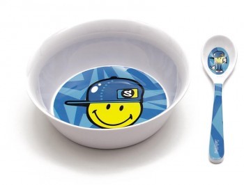 Zak! - Miska z łyżeczką dla chłopczyka Smiley Kid