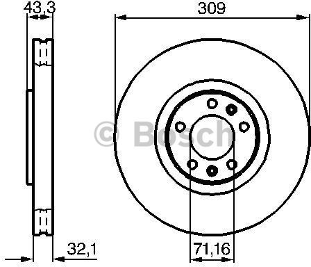 BOSCH Tarcza hamulcowa przednia, 0 986 479 027  0986479027