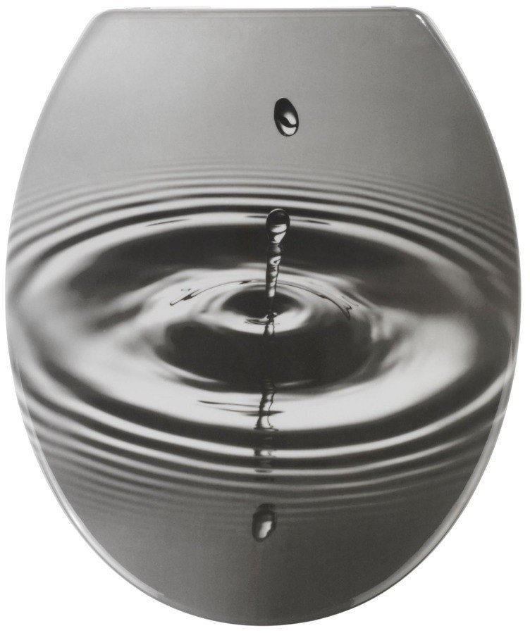 WENKO Deska sedesowa WATERDROP GREY - Duroplast, wolnoopadająca 21685100 32/4