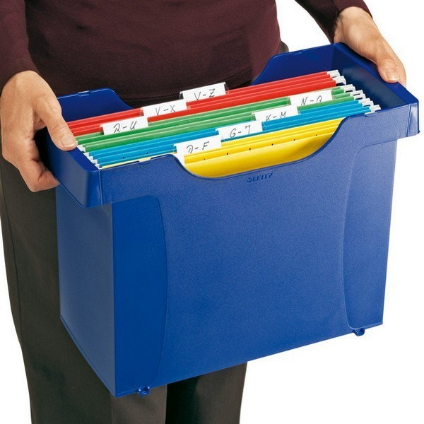 Leitz KARTOTEKA NA Teczki ZAWIESZKOWE PLUS NIEBIESKA+8 TECZEK