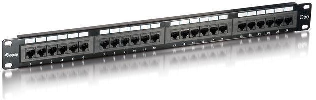 Equip PATCH PANEL 24 PORT 1U KAT.5E CZARNY 235324