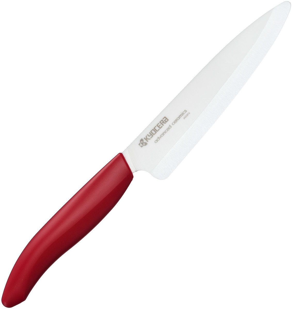 Kyocera Kuchenny nóż ceramiczny do plastrowania 13cm czerwona rączka FK-130WH-RD