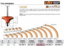 CMT FREZ ZAOKRĄGLAJĄCY Z ŁOŻYSKIEM HM R=12,7 D=38,1 I=14 S=8 CMT938.380.11
