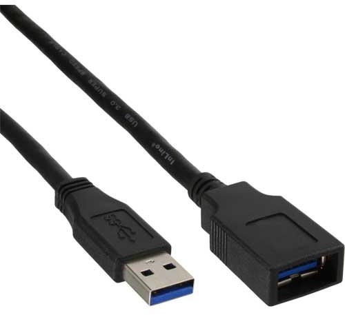 Фото - Кабель InLine ® USB 3.0 Kabel, A wtyczka/gniazdko, kolor czarny, 3 m 