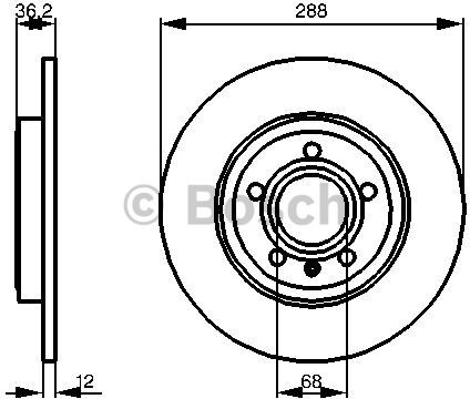 BOSCH Tarcza hamulcowa tylna, 0 986 479 252  0986479252