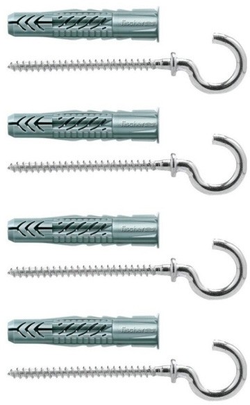 Fischer Kołki rozporowe UX uniwersalne z hakami z kołnierzem 8 x 50 mm 4 szt.