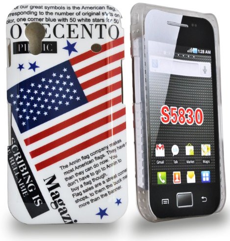 Samsung 24/7 kaufhaus - Hartcoverhülle für galaxy Ace S5830 / Design ' America flagge with words '