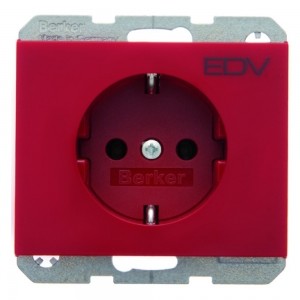 Hager Polo K.1/K.5 Gniazdo SCHUKO z nadrukiem EDV czerwone 47157115 0001-00000-25410 [4349203]