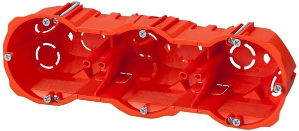 Elektro-Plast Puszka podtynkowa 60 potrójna do karton-gipsu głęboka 0287-00 pomarańczowa
