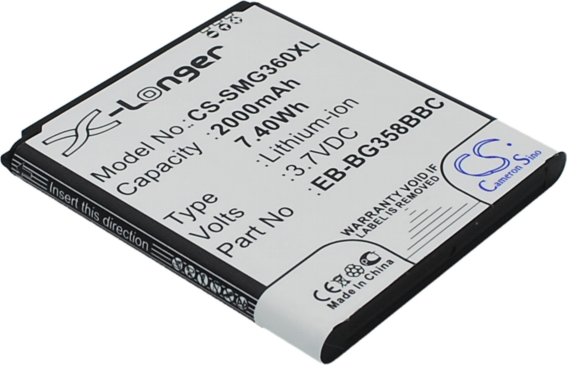 Фото - Акумулятор для мобільного CameronSino Samsung Galaxy Core Prime / EB-BG358BBC 2000mAh 7.40Wh Li-Ion 3.7V (Camero 