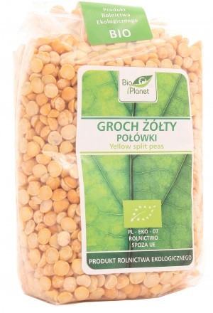 Bio Planet Groch żółty połówki - do zup potraw pierogów past - BIO 400g 0529