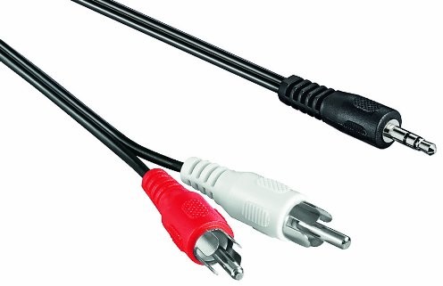 NEDIS NV Wentronic kabel audio-wideo z jednej strony z wtykiem mini jack stereo o średnicy 3,5 mm a z drugiej strony z podwójnym wtykiem cinch (RCA), 1,5 m 50018