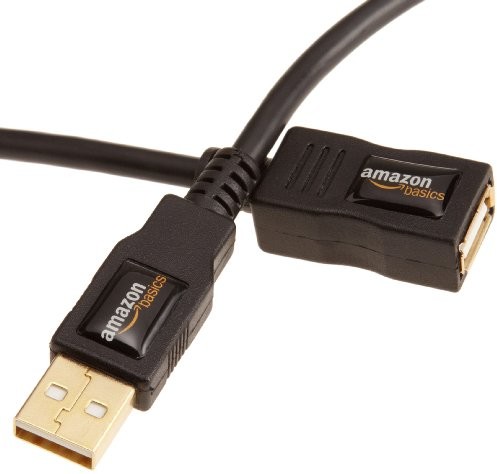 AmazonBasics przedłużacz USB 2.0 złącze męskie typu A na żeńskie typu A, 1m