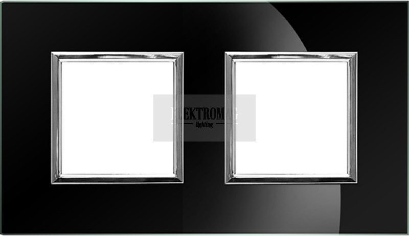 KOS Elektro Dante Black Glass Ramka x2 4509182