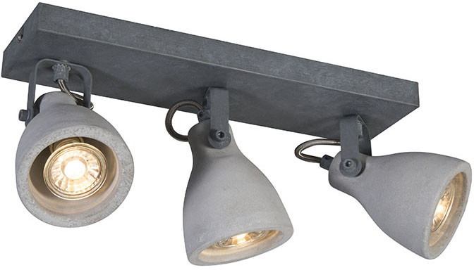 QAZQA Beton przemysłowy punktowy szary 3-light - Creto