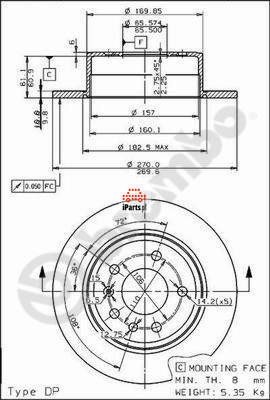 BREMBO Tarcza hamulcowa 08.4927.10