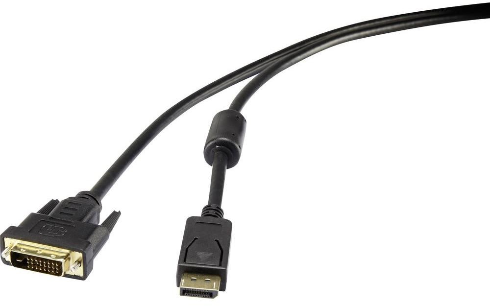 Renkforce Kabel DisplayPort DVI Renkforce 1404071 [1x Złącze męskie DisplayPort 1x Złącze męskie DVI 24+1-pin] 5 m czarny