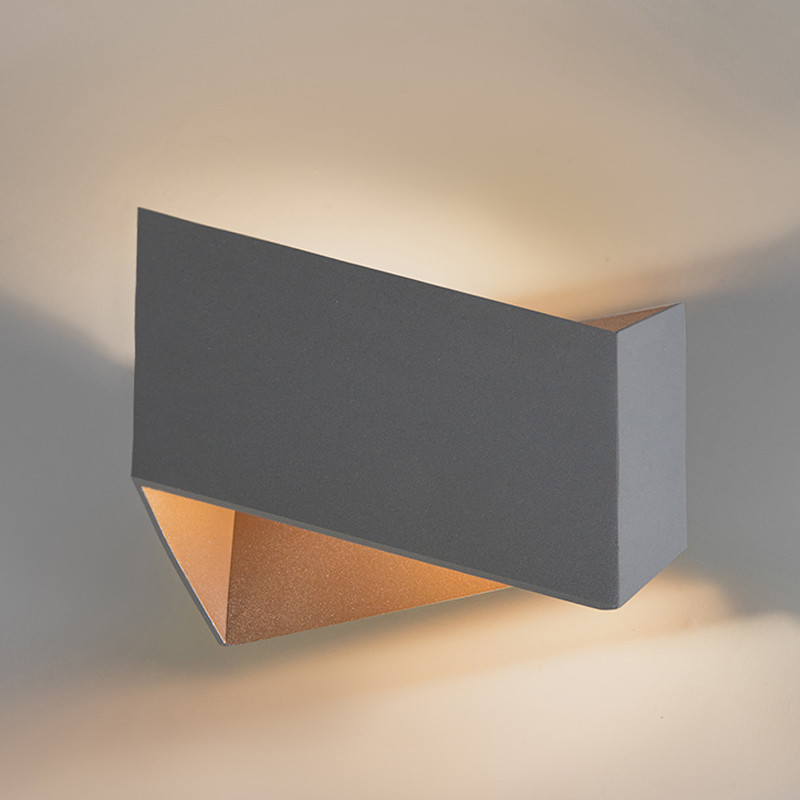 QAZQA Designerski kinkiet szary/miedź - Fold