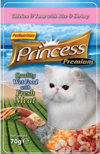 Princess Premium Kot Kurczak, tuńczyk i krewetki Saszetka 70g [PPP2] 6757
