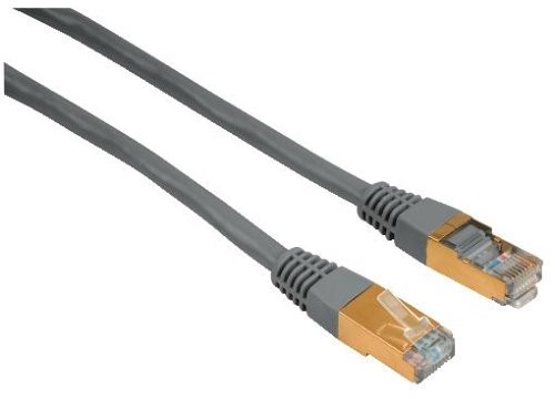 Hama Ethernet kabel sieciowy CAT 5e STP (7,5 m przewód krosowy, 1000 Mbit/s, pozłacany, ekranowany, zapewnia np. Apple TV 4, Smart TV, komputera, laptopa) Szary 00041897