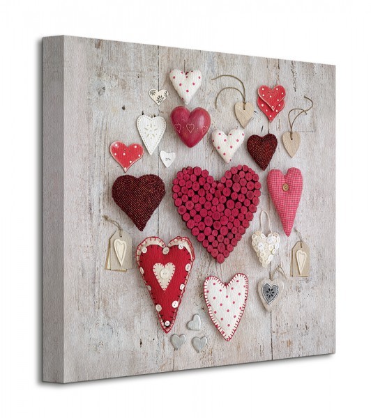 Art group Digital Red & White Hearts - Obraz na płótnie WDC95247