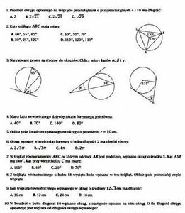 Sprawdzian Wielokaty I Okregi Matematyka Gimnazjum zapytaj.onet.pl