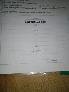 Uzupełnij Zaproszenie Na Spotkanie Z Marią Skłodowską Curie
