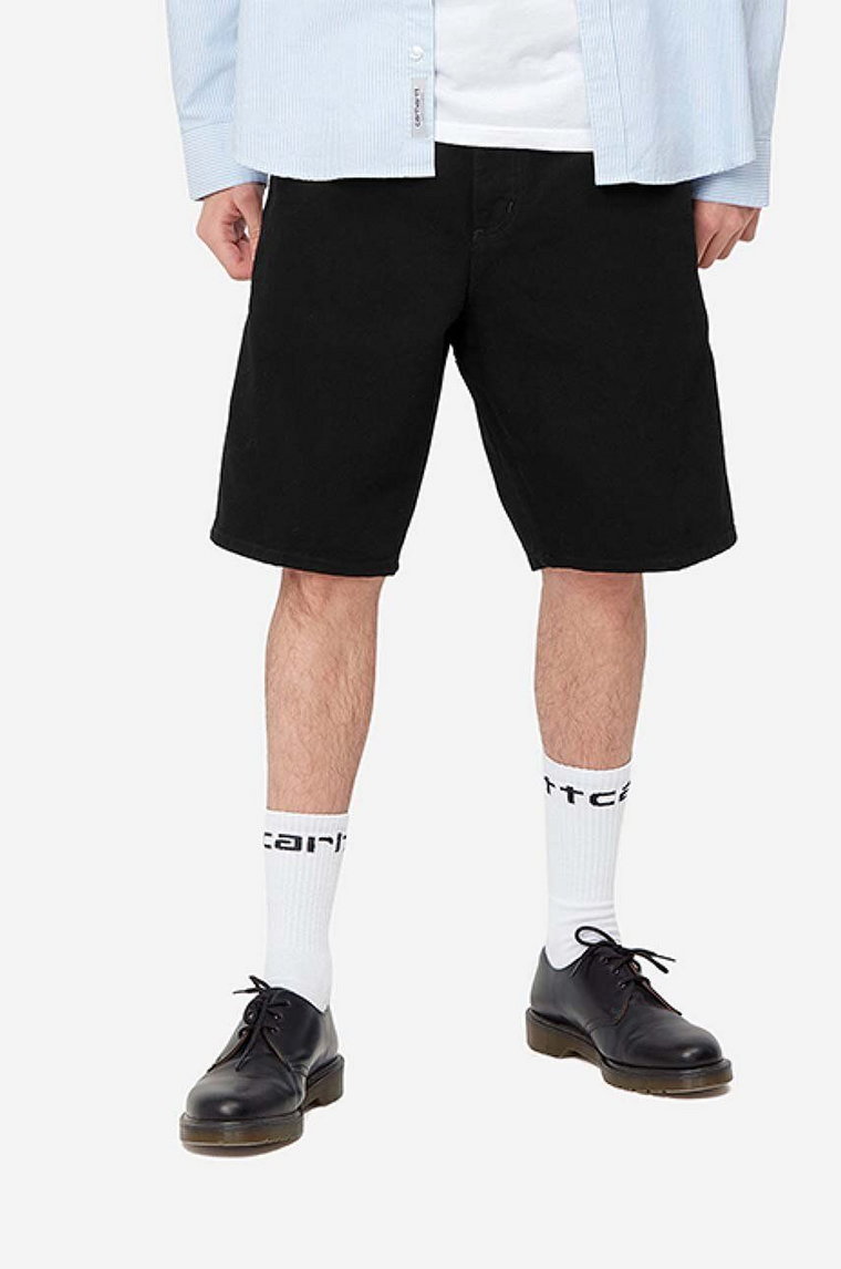 Carhartt WIP szorty bawełniane Single Knee kolor czarny I027942.BLACK-BLACK