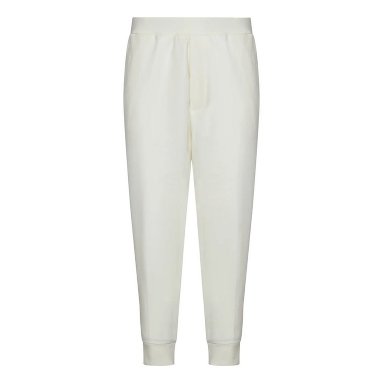 Białe spodnie dresowe z wełny z kontrastującymi paskami bocznymi Dsquared2