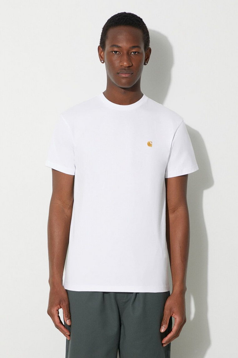 Carhartt WIP t-shirt bawełniany S/S Chase T-Shirt męski kolor biały gładki I026391.00RXX