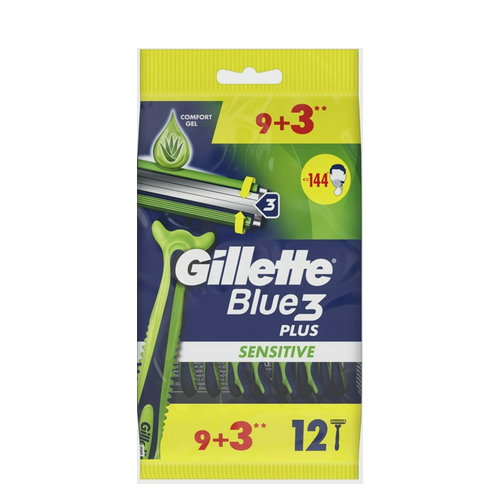 Maszynka do golenia Gillette Blue 3 Sensitive 9 + 3 szt (7702018490646). Golarka ręczna